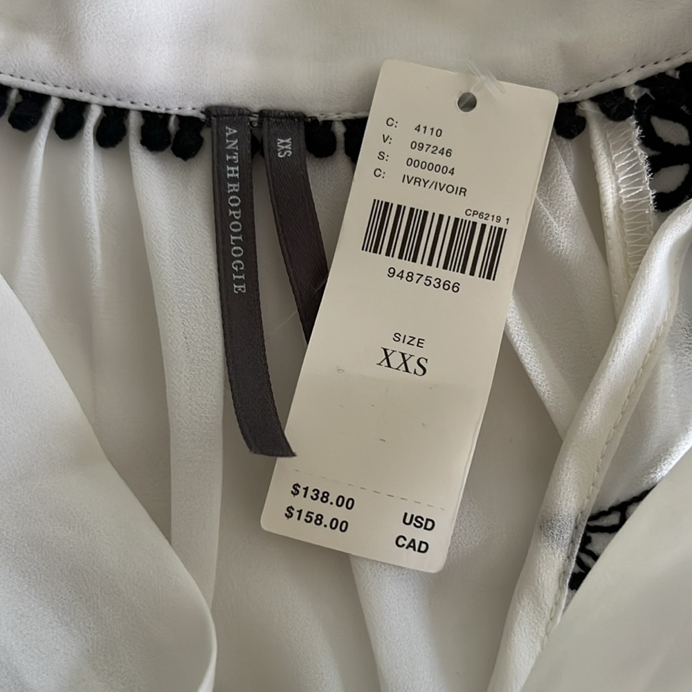 BY ANTHROPOLOGIE LONG-SLEEVE TIE-NECK EMBROIDERED BLOUSE - Picture 13 of 13